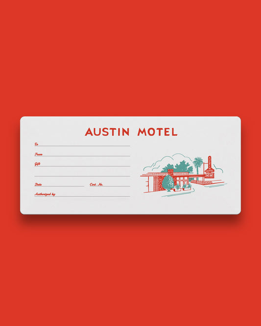 Austin Motel Paper Gift Card